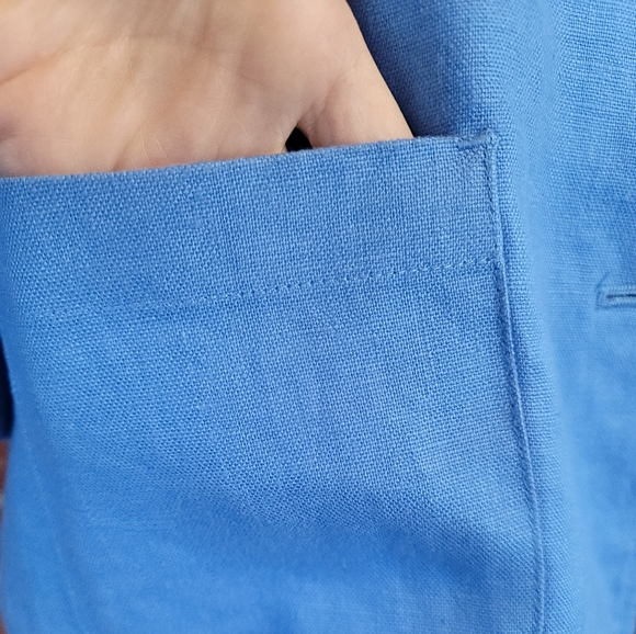 Kim Rogers blue linen blazer 🛍 HP 🛍 - Picture 2 of 6